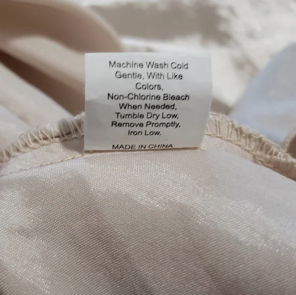 Satin and Lace Slip Nightgown Chemise 5XL Nude Beige - Picture 10 of 12